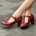 Plus Size Women Retro Elegant Comfy T  strap High Heels