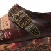  Genuine Leather Handmade Patchwork Comfy Retro Ethnic Pattern Flat Shoes