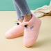 Women Warm Plush Waterproof Elastic Band Indoor Slippers