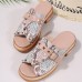 Plus Size Women Casual Fashion Rivet Buckle Decor Snake Skin Slippers