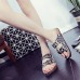 Women Beach Printing Soft Dual Strap Flat Cork Slippers Sandalss