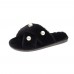 Women’s Pearl Inlay Warm Lined Casual Winter Plush Slippers