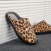 Men Leopard Cotton Warm Non Slip Wearable Sole Slip  on Home Slipper